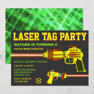 Laser Tag Kids Verjaardagsfeest Uitnodiging