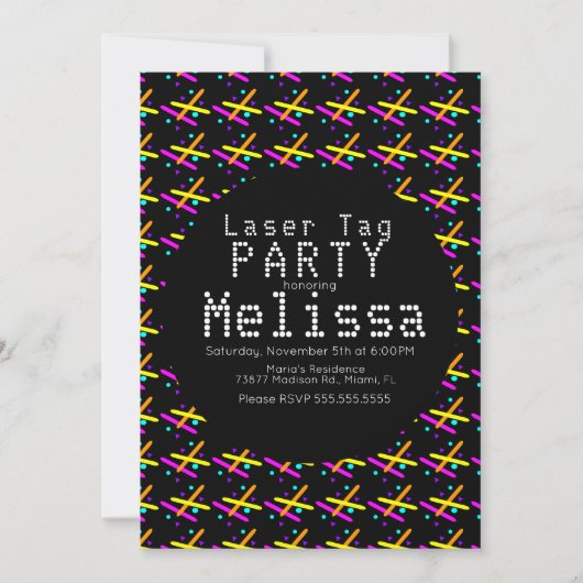 Laser Tag Neon Glow In Donker Confetti Unisex Kaart (Voorkant)