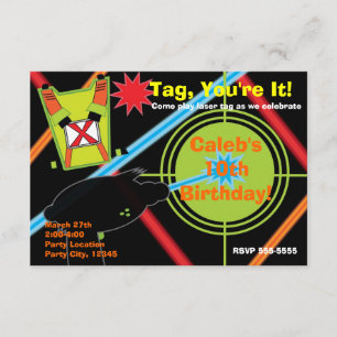 Laser Tag Verjaardagsfeest Uitnodiging