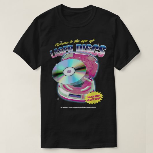 LaserDisc Movie Night Video  80s 90s Tech M T-shirt (Design voorkant)