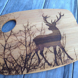 Lasergegraveerde Bamboe Cutting Board, Deer
