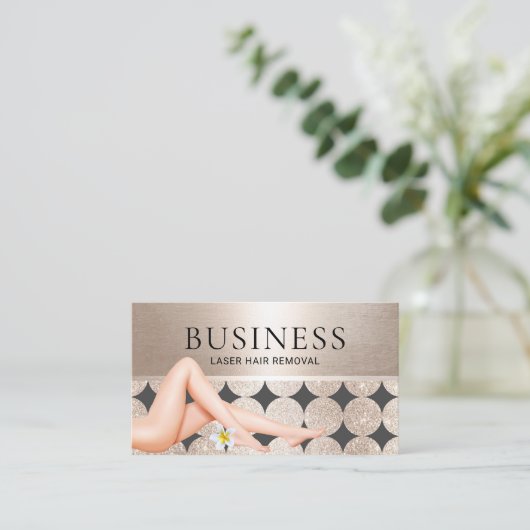Laserhaarverwijdering Huidverzorging Moderne goudz Visitekaartje (Staand voorkant)