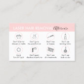 Laserhaarverwijdering Nazorginstructies Visitekaartje (Achterkant)