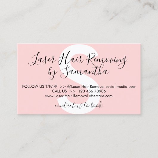 Laserhaarverwijdering Nazorginstructies Visitekaartje (Voorkant)