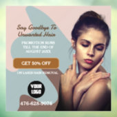 Laserhaarverwijderingsservices bewerkbaar venster  raamsticker (Vel 3)