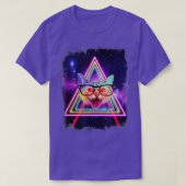 Laserkleurige kleurstofvanger in galaxy Funny Kat T-shirt (Design voorkant)