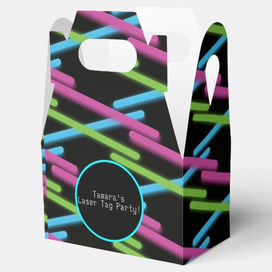Laserkleurige Label Glow-draagtas Bedankdoosjes (Geopend)