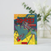 Laseroge Zombies met kettingzagen Briefkaart (Staand voorkant)