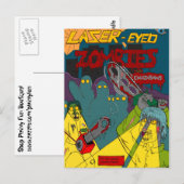 Laseroge Zombies met kettingzagen Briefkaart (Voorkant / Achterkant)