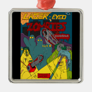 Laseroge Zombies met kettingzagen Ornament