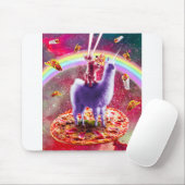 Laserogen buitenste ruimte kat op llama muismat (Met muis)