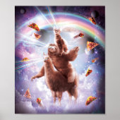 Laserogen ruimte-kattenrolsleuf, llama - Regenboog Poster (Voorkant)