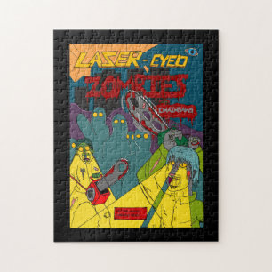 Laserogen zombies met kettingzagen puzzel