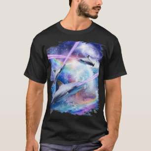 Laserstraal ogen haaks in ruimtemelkhaaien t-shirt