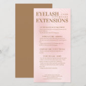 Lash Aftercare Beige roze Eyelash Schaduwgradiënt Bedankkaart (Voorkant / Achterkant)