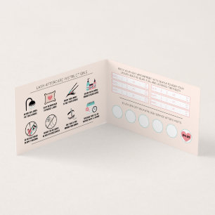 Lash Aftercare Instructions & Appointment Loyalty Visitekaartjes
