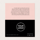 Lash Aftercare Instructions & Appointment Reminder Visitekaartjes (Buitenkant ongevouwen)