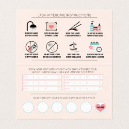 Lash Aftercare Instructions & Appointment Reminder Visitekaartjes