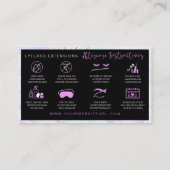 Lash Aftercare Instructions Fuchsia Marged Swirl Visitekaartje (Achterkant)