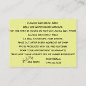 Lash Aftercare Kleur Visitekaartje (Achterkant)