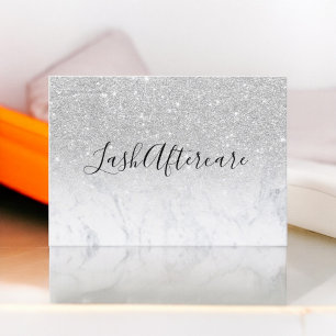 lash aftercare marmer Silver Glitter Visitekaartje