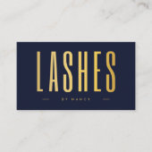 Lash Artiest QR Code & Logo Navy en Goud Visitekaartje (Voorkant)