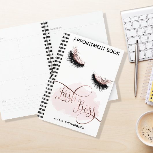 Lash Boss Makeup Eyebrow Eye Lash APPOINTMENT BOOK Planner