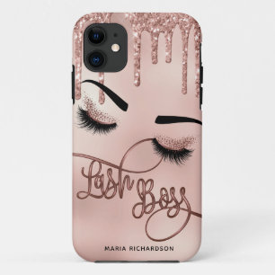 Lash Boss Makeup Eyebrow Eyes Lashes Driving Gold iPhone 11 Hoesje