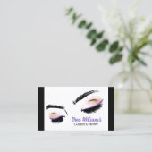 👁️ Lash & Brow Make-up Professioneel Visitekaartj Visitekaartje (Staand voorkant)