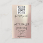 Lash Brow Permanent Makeup QRCode Gold Brown Lips Visitekaartje (Achterkant)