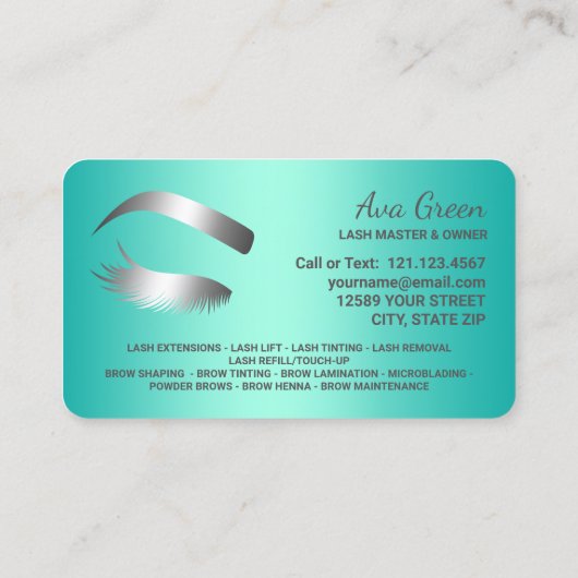 Lash Brow Studio Visitekaartje (Achterkant)