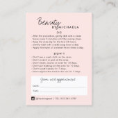 Lash/Brow Verzorgingsinstructies & Afspraak Visitekaartje (Achterkant)