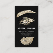 Lash Brows Permanent Makeup Logo QRCode Black Visitekaartje (Voorkant)