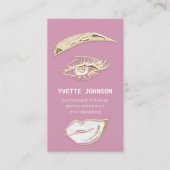 Lash Brows Permanent Makeup Logo QRCode Lip Roze Visitekaartje (Voorkant)