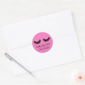 Lash Cleaner Cute Black & Roze Eyelash Extensions Ronde Sticker (Envelop)