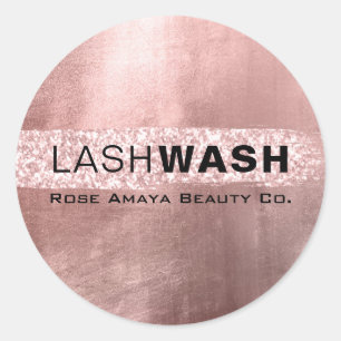 Lash Cleaner Pink Glitter Abstract Eigen label