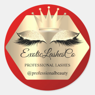 Lash Cleaner Red Gold Name Instagra Princess Ronde Sticker