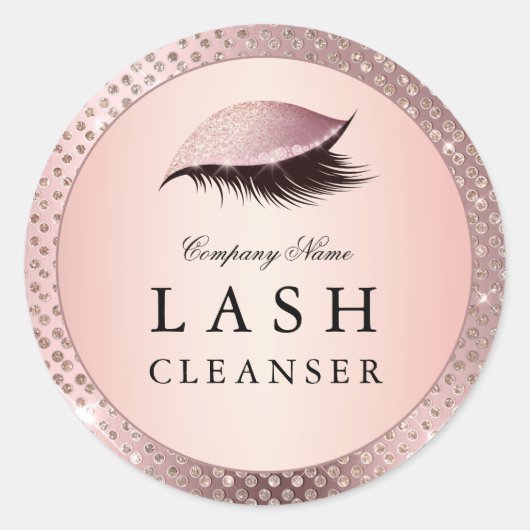 Lash Cleanser Rose Gold Chic Étiquette de produit  (Devant)
