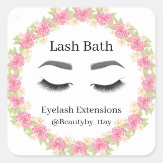 Lash Cleanser Vierkante Sticker