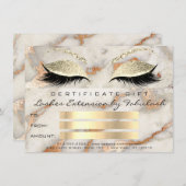 Lash Copper Marble Makeup Coral Certificate Gift (Voorkant / Achterkant)