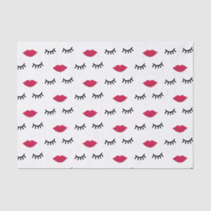 Lash en Red Lip Sweet Girl Portret Tissuepapier