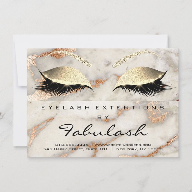 Lash Extension Aftercare Instruction Copper Marbl (Voorkant)