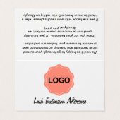  Lash Extension Aftercare Visitekaartjes (Buitenkant ongevouwen)