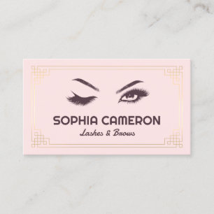 Lash Extension Brows Artist Pink and Gold Visitekaartje