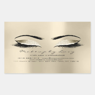 Lash Extension Make-up Beauty Champaigne Glitter Rechthoekige Sticker