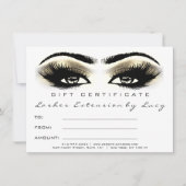 Lash Extension Makeup Certificate Gift Gold White (Voorkant)
