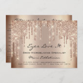 Lash Extension Natercare Instruction Skinn Glitter Kaart (Voorkant / Achterkant)