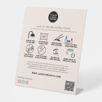 Lash Extension Natercare Instructions Beauty Salon Reclamebord Met Voetstuk