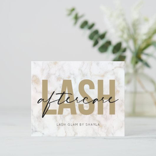 Lash Extension Natercare Instructions Marble Kaart (Staand voorkant)