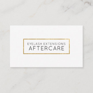 Lash Extensions Aftercare Card Faux Gold Visitekaartje